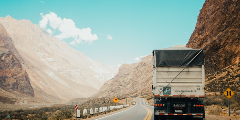 Aerial view of highway interchange for route optimization
